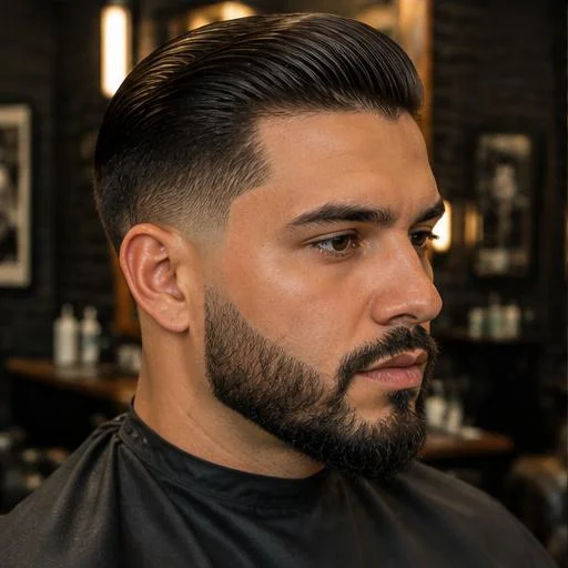 Imagem ilustrativa de corte clássico com barba bem alinhada